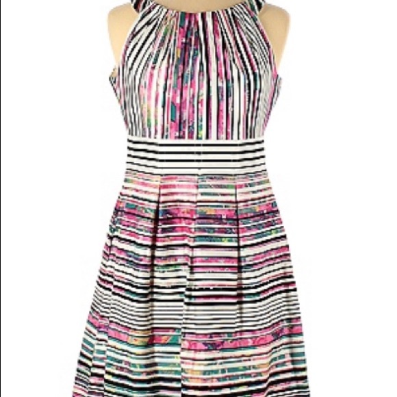 Nine West Fit & Flare Striped Frock - Picture 3 of 6